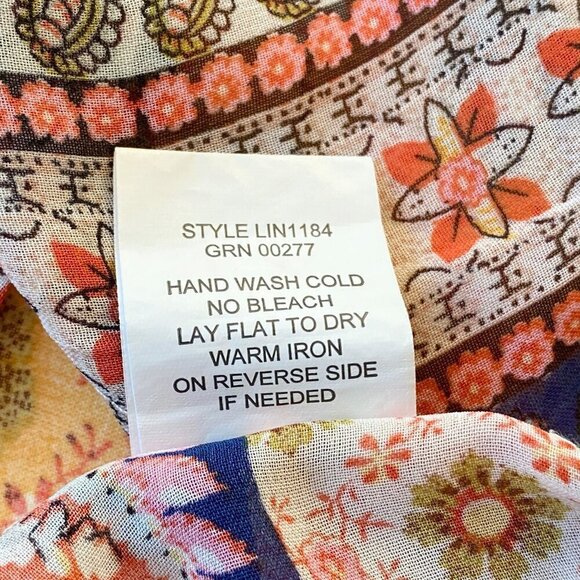 Fig & Flower Blouse Top Boho Relaxed Fit Chiffon Lace Floral Kimono Flowy - Picture 8 of 10